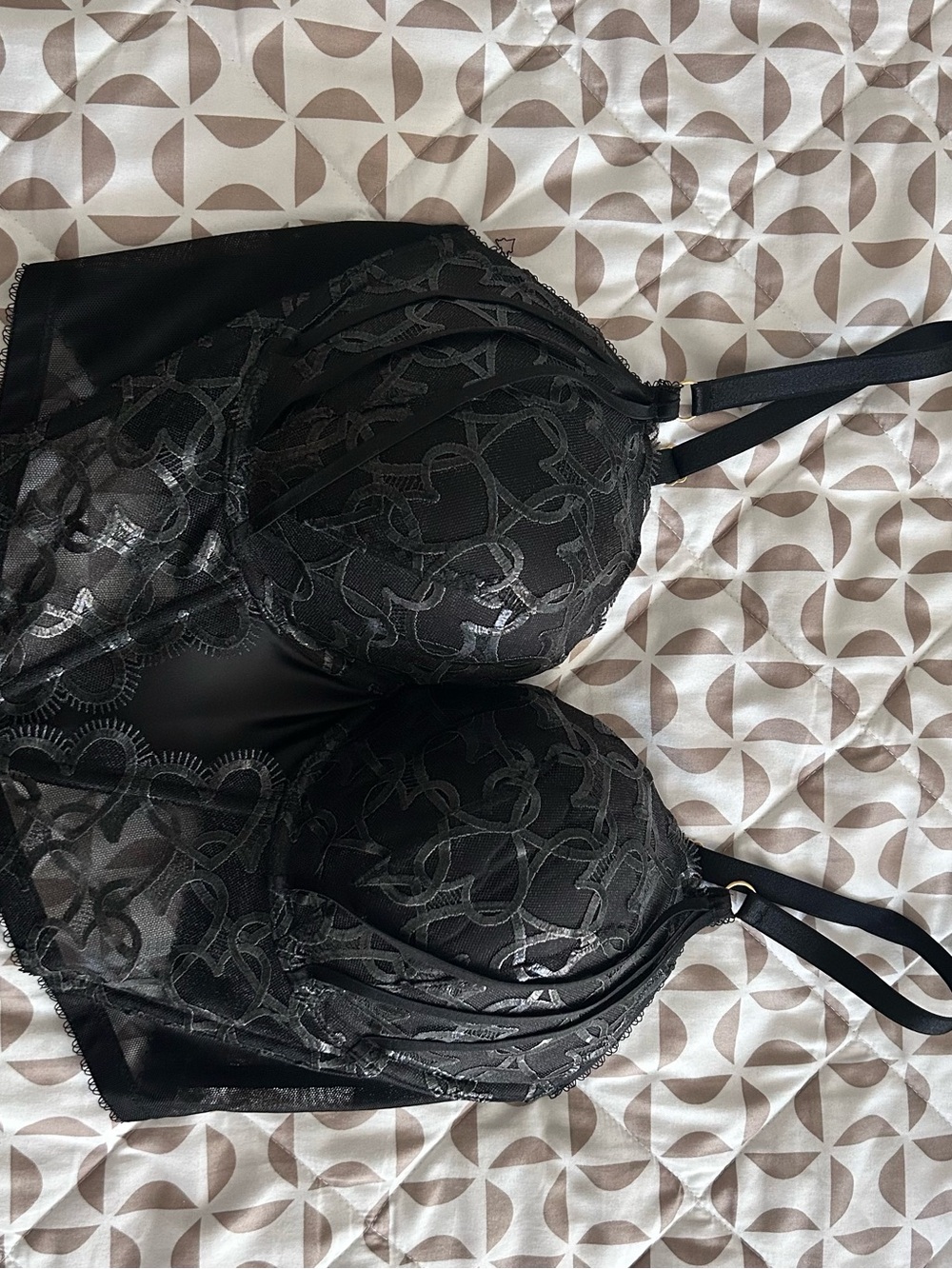 Victoria's Secret Black Lace Longline Bustier Bra